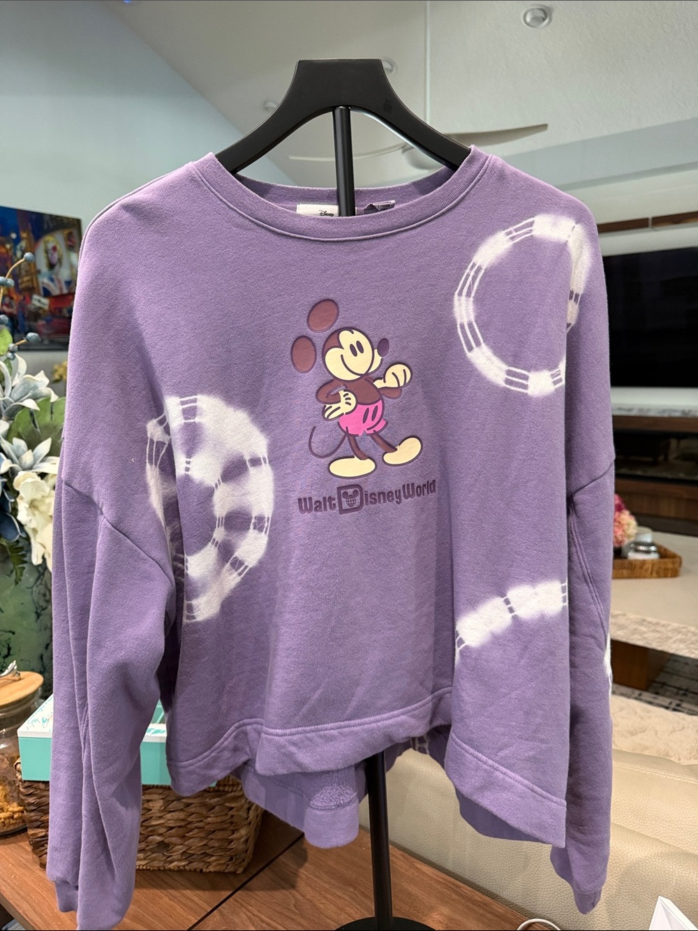 Disney Lilac Mickey Tie-Dye Crewneck Sweatshirt